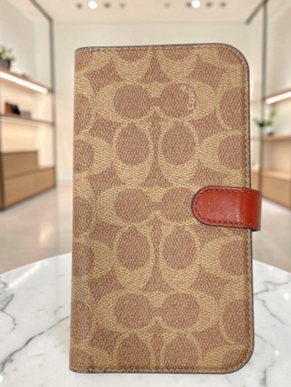 Authentic Coach Signature Canvas 2pc Detachable Wallet Folio Iphone 15 Case